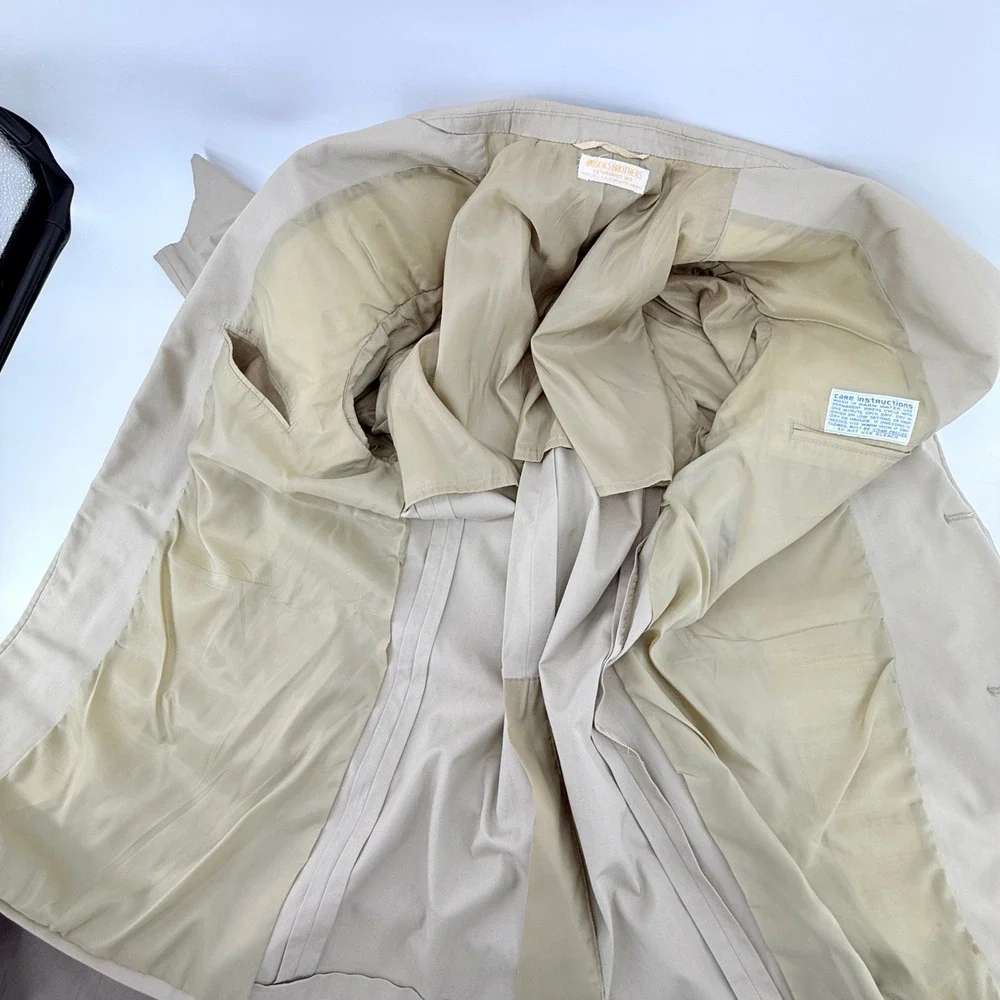Brooks Brothers Vintage Mens 42L Tan Cotton 3-Button Blazer USA‎ Made washable